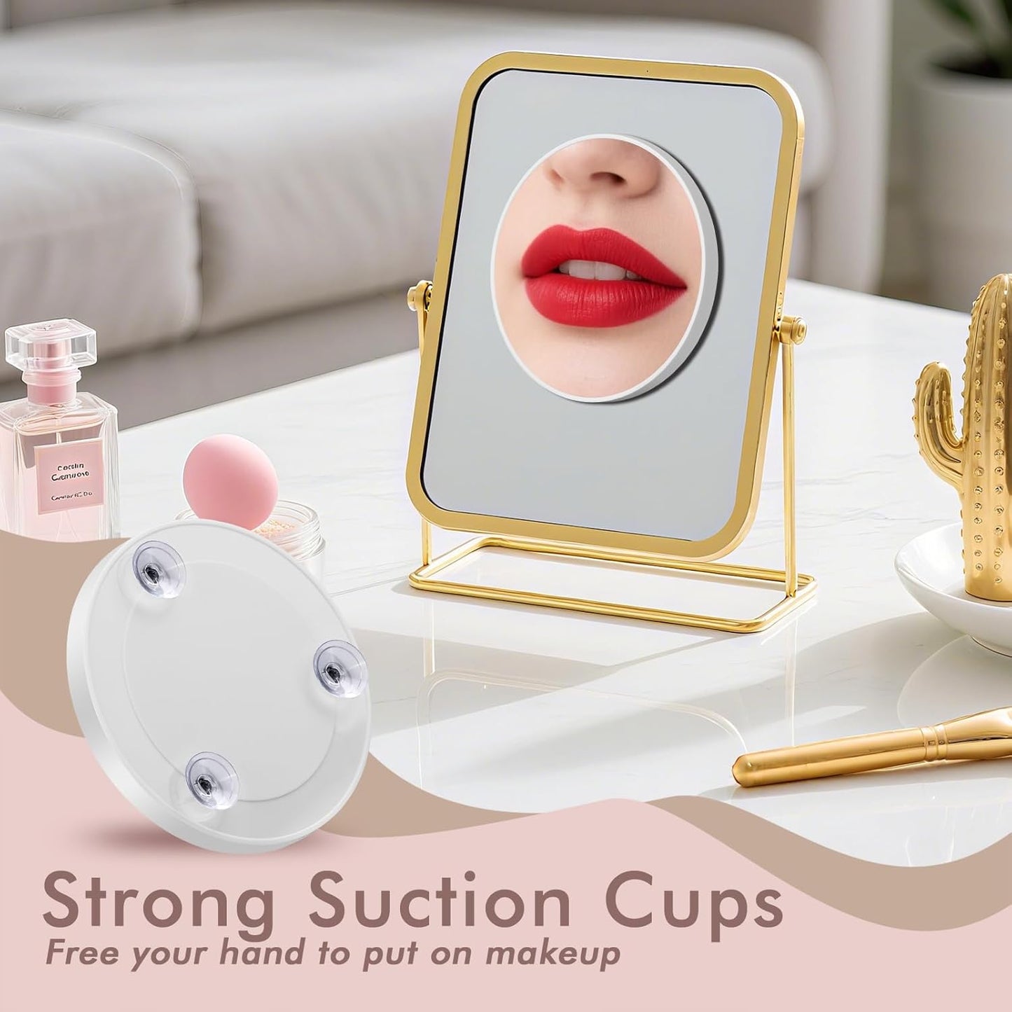 40X Magnifying Makeup Mirror with Suction Cups - 4.5 Inch Ultra Thin Design | Lightweight & Travel-Friendly