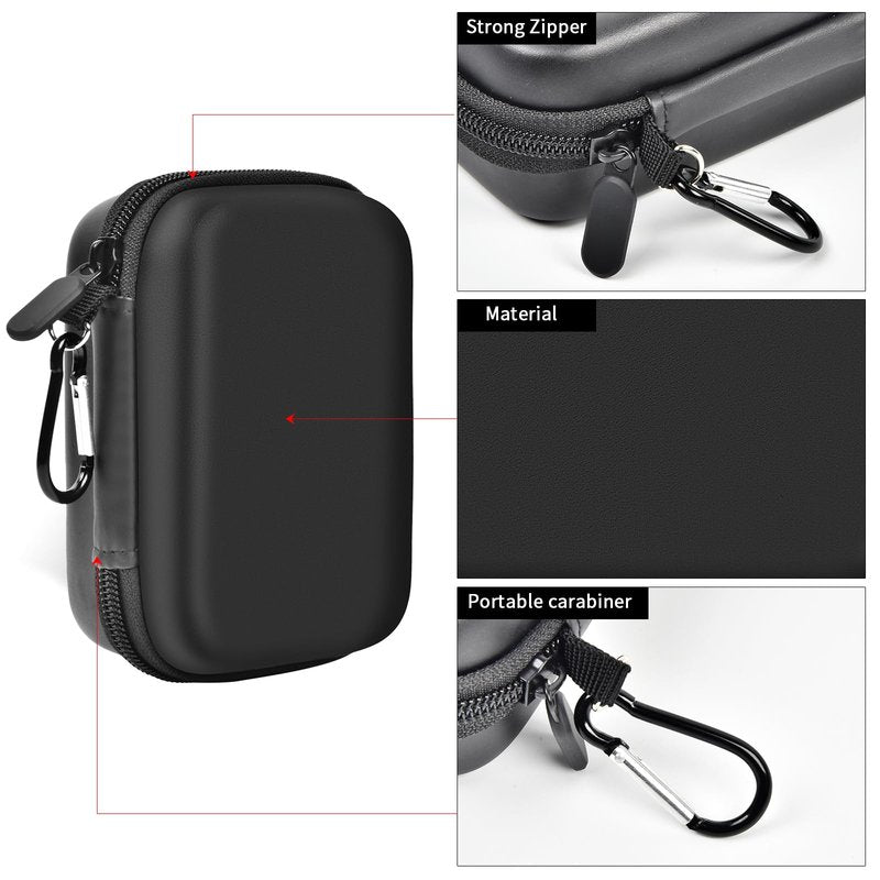 Case Compatible with Miyoo Mini Plus Portable Game Console, Holder for Handheld Game Player and External TF Card 64G, with Mesh Pocket for Charging Cable, Batteries and Accessories- Black (Box Only)