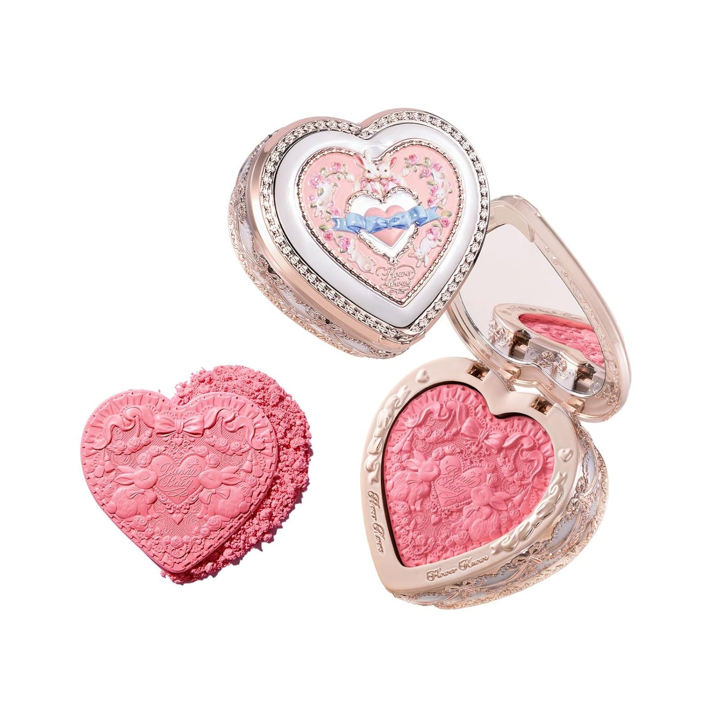 Bunny Garden Blush - Talc-Free Bright Pink Satin Powder | Highly Pigmented, Buildable Formula for Radiant Cheeks