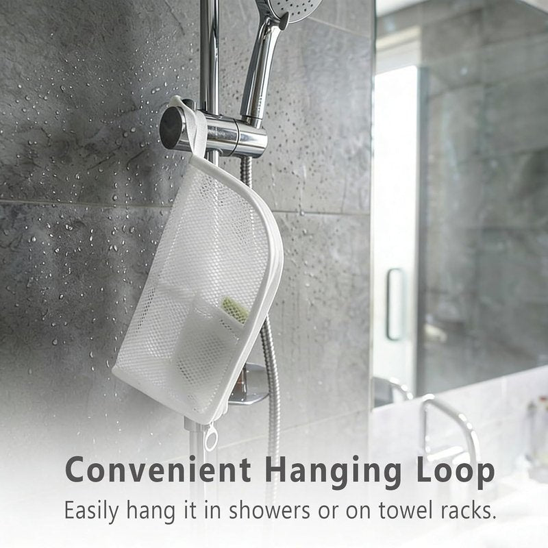 Travel Toiletry Bag - Portable Hanging Organizer with Large Capacity & Waterproof Design | White
