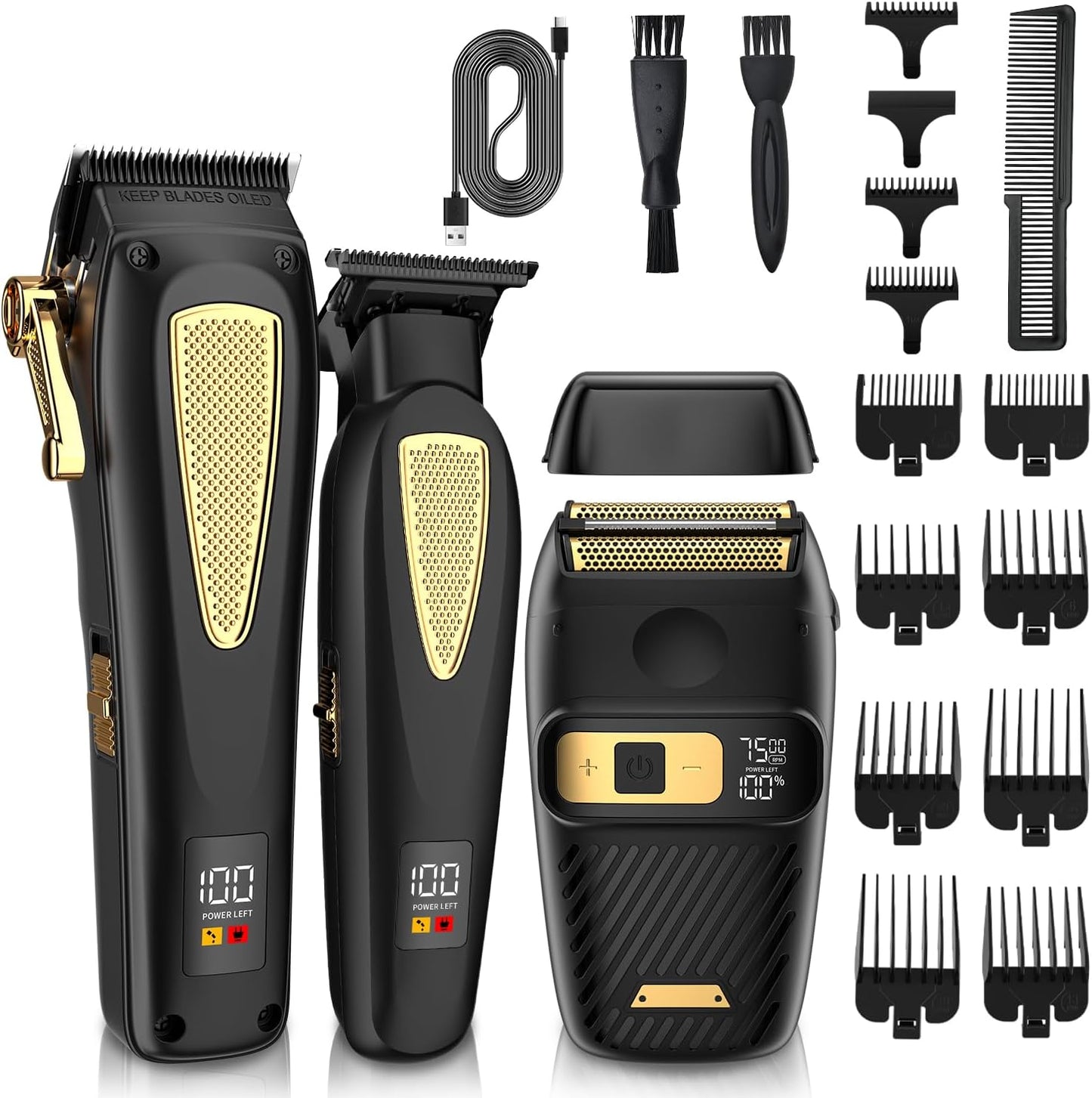 Cordless Hair Clippers for Men - Professional Grooming Kit with Foil Blade Shaver & Zero Gapped Trimmer | Perfect Gift for Him
