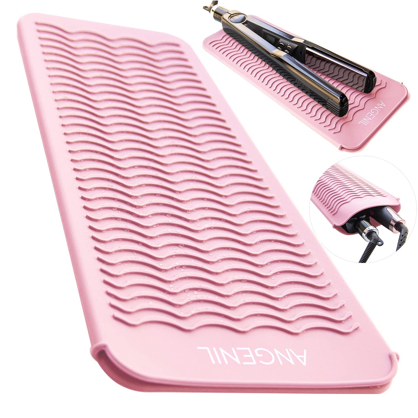 Silicone Heat Resistant Travel Mat Pouch for Hair Tools - Black | Fits Flat Iron, Curling Wand, Crimper