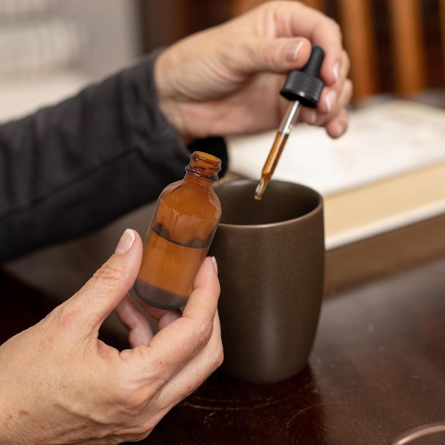 Amber Glass Bottles - 48 Pack 2oz with Eye Droppers for Essential Oils | Includes Funnels, Labels & Measuring Cup