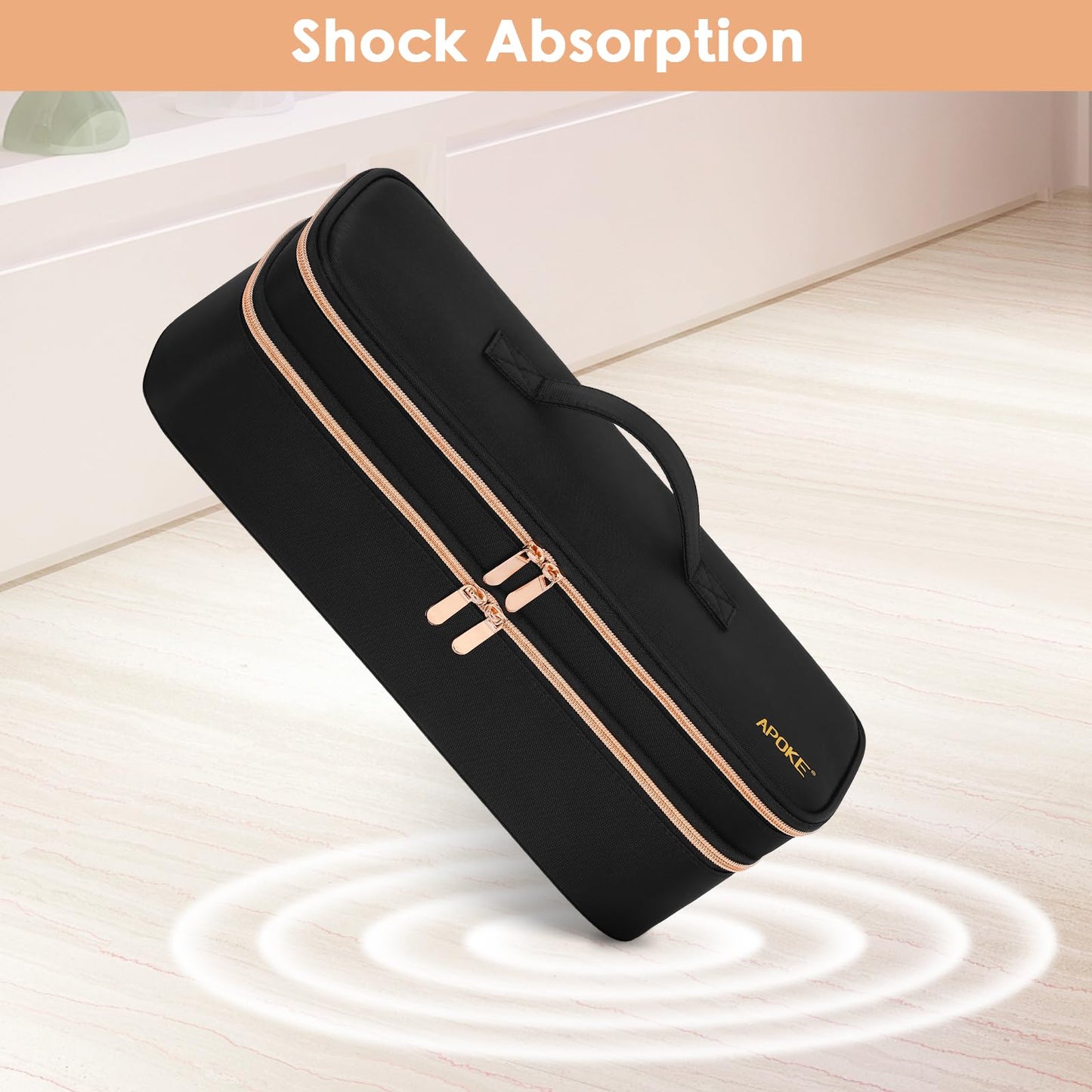 APOKE Double Layer Travel Case Compatible with Revlon One Step Hair Dryer Brush Original 1.0 & Plus 2.0, Portable Lightweight Carrying Case Storage Bag for All Brand Hot Tools Volumizer Hot Air Brush