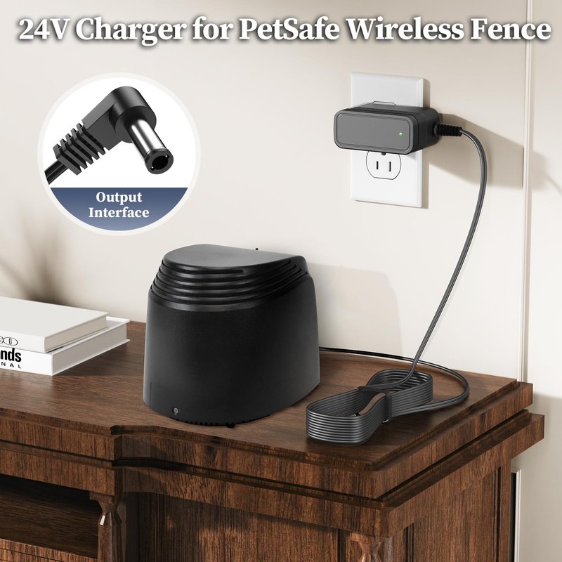 24V Power Cord for PetSafe Wireless Fence Charger Compatible with PetSafe PIF00-12917 300-1070 PIF00-13210 12917 RFA-464 59. 00811 Radio System NF24V-1.5C-DC 650-627 Wireless Fence System AC Adapter