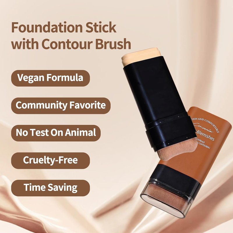 Full Coverage Foundation Stick - Water Resistant & Lightweight Makeup | Buildable Concealer for All Skin Tones