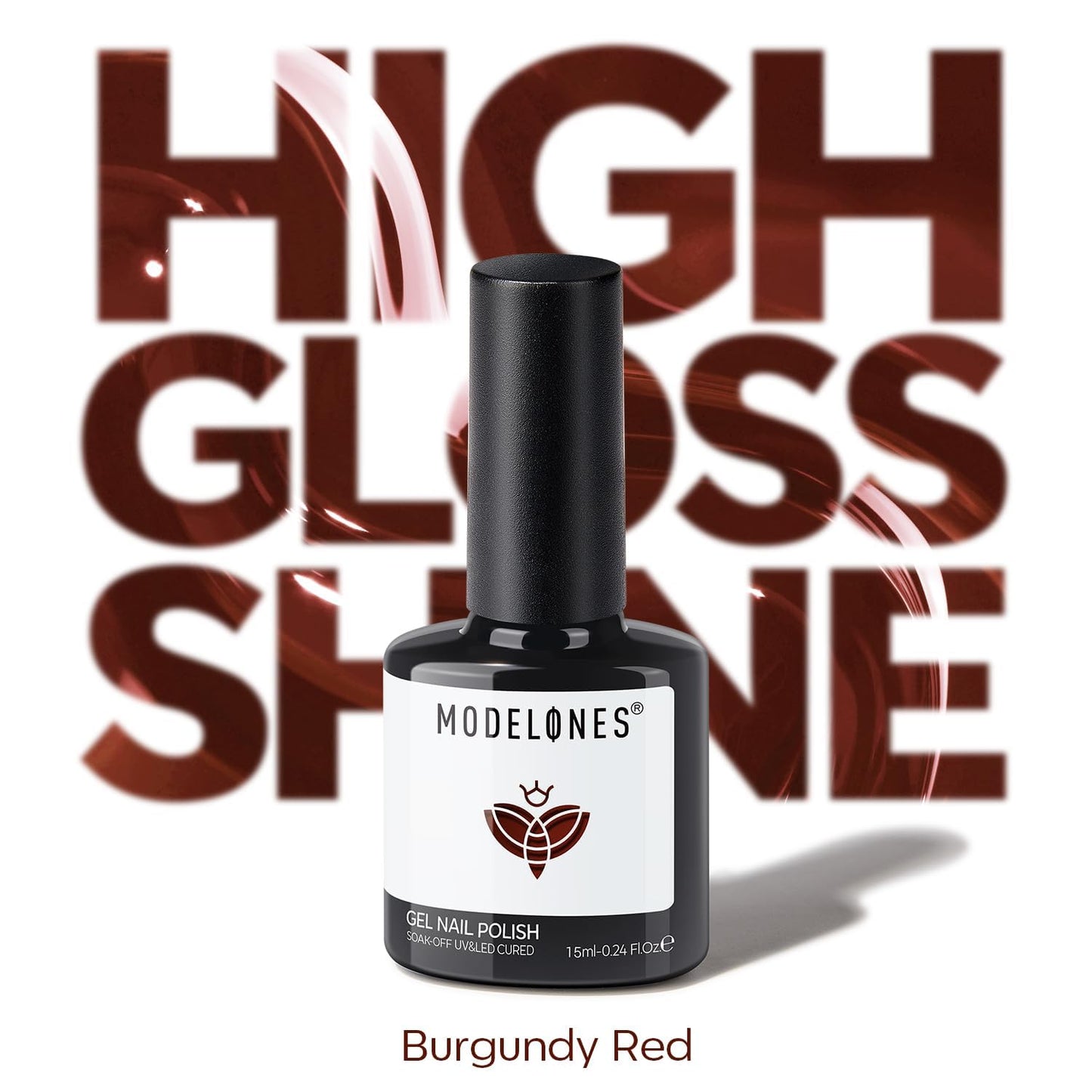 Burgundy Red Gel Nail Polish - Soak Off Dark Red Brown Manicure | 15 ML