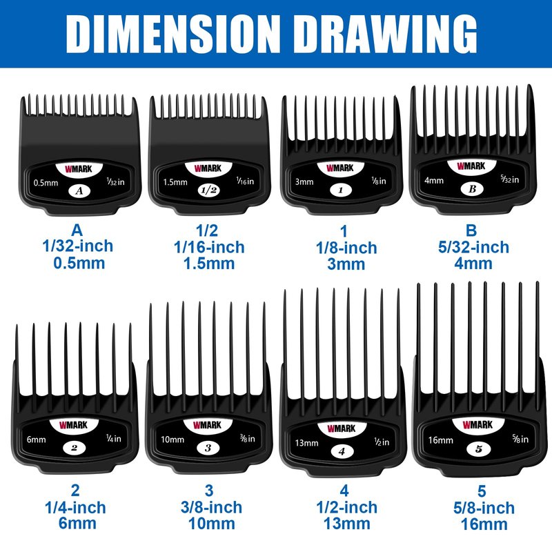 Durable Clipper Magnetic Clipper Guards Compatible with Walh and Surker Hair Clippers 8 Cutting Lengths 8 Pcs