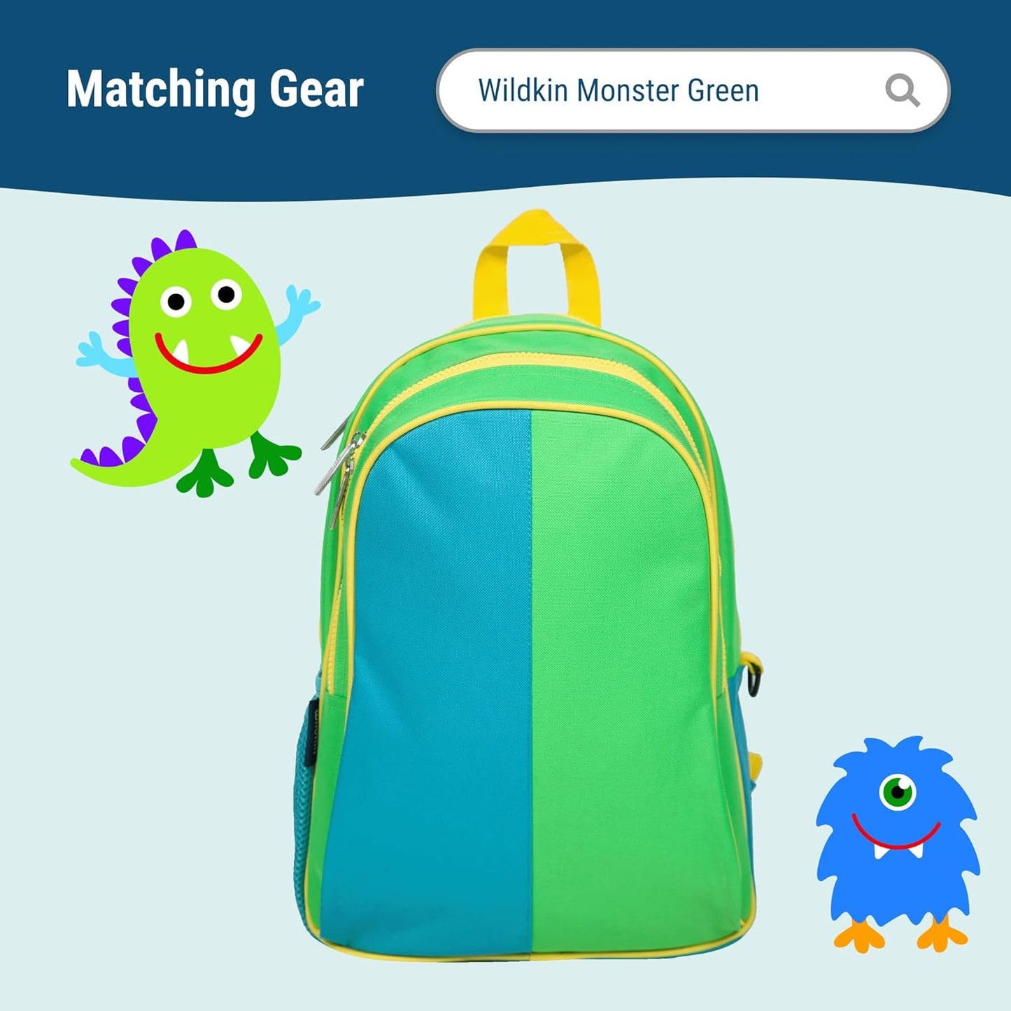 Kids Overnighter Duffel Bag - Carry-On Size for School & Sleepovers | Monster Green