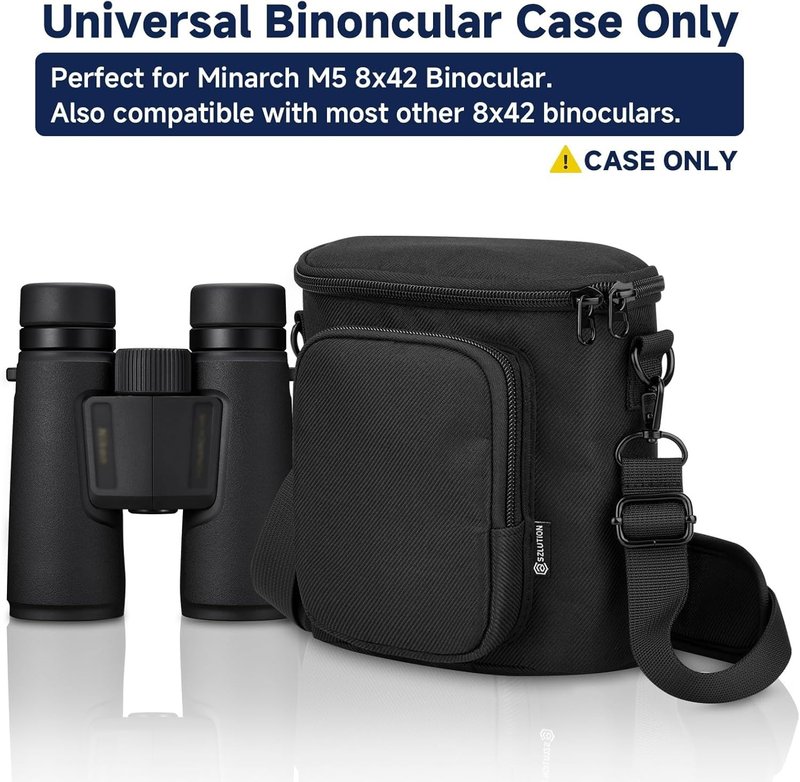 CaSZLUTION Travel Protective Case Compatible with Nikon Monarch M5 M7 PROSTAFF P3 8x42 10x42 Binocular, Durable Fabric Storage Bag for Binocular, Black (Case Only)