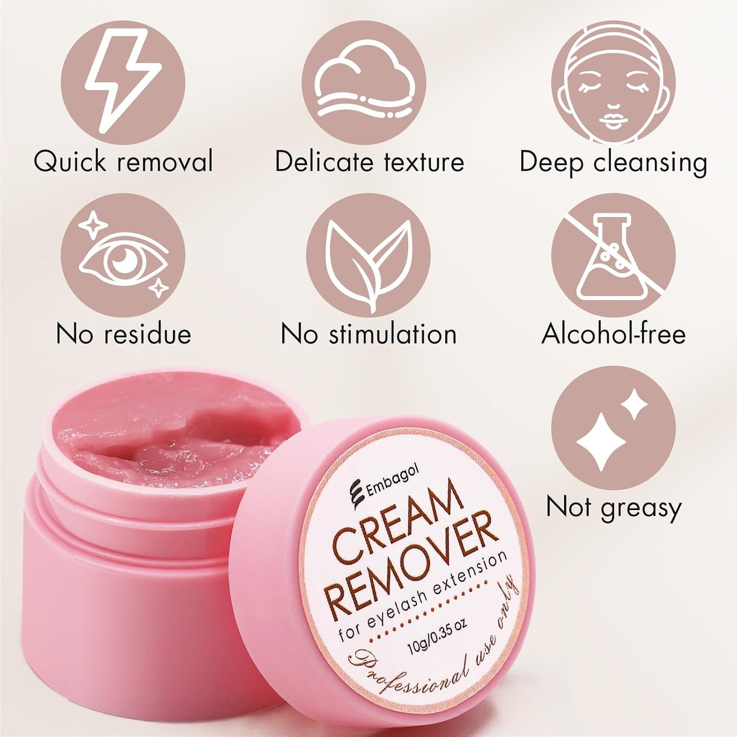 Lash Remover for Eyelash Extensions - No Burn Cream Formula | 10g Professional Salon Supply