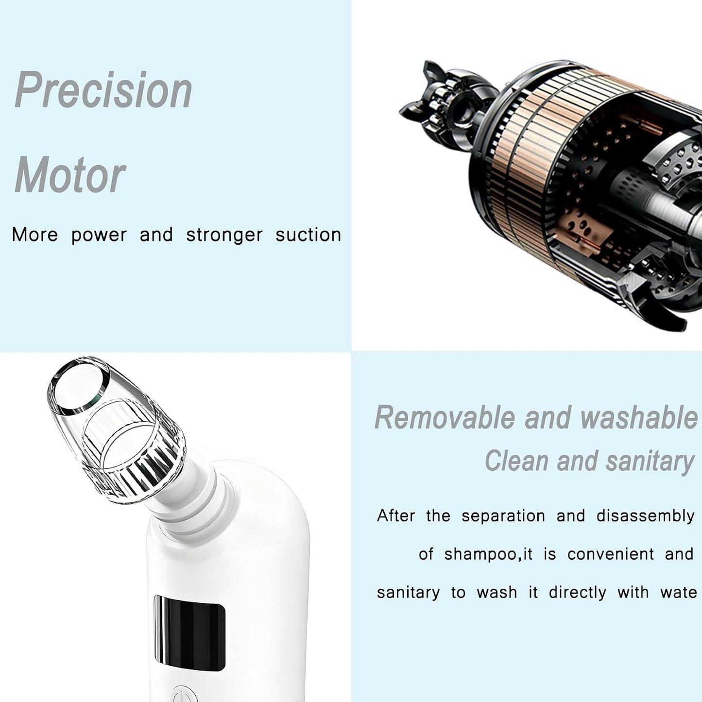 Blackhead Remover Vacuum - Rechargeable Pore Cleaner with Heat & Red Light | 5 Suction Levels, 6 Probes, LED Display
