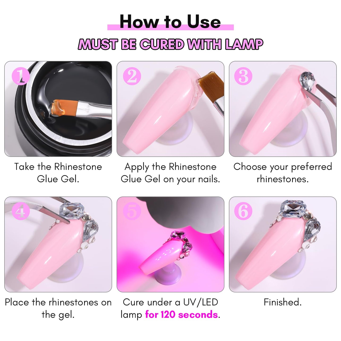 Makartt Nail Rhinestone Glue Gel with Brush Pen Set, 15ml Clear Nail Gem Glue Wipe-Off Super Strong Adhesive Nail Art Glue Gel for Nail Decorations 3D Stones Charms Flowers, Nail Lamp Needed
