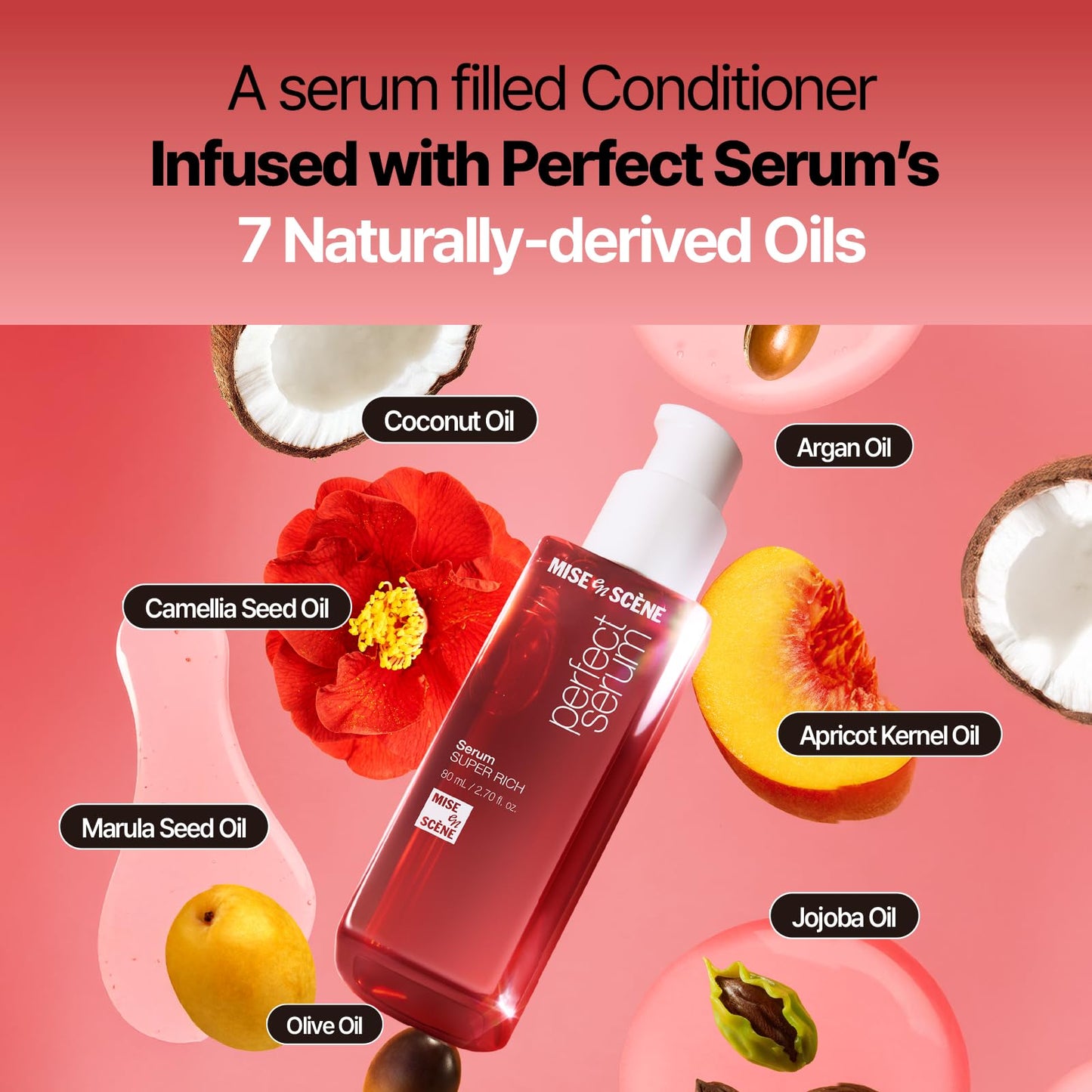 Mise En Scene Perfect Serum Super Rich Conditioner| Korean Hair Care for Severely Damaged Hair | Anti-Frizz, Hydrating, Nourishing | Korean Conditioner with Moroccan Oil, Jojoba Seed |17.92 Fl Oz