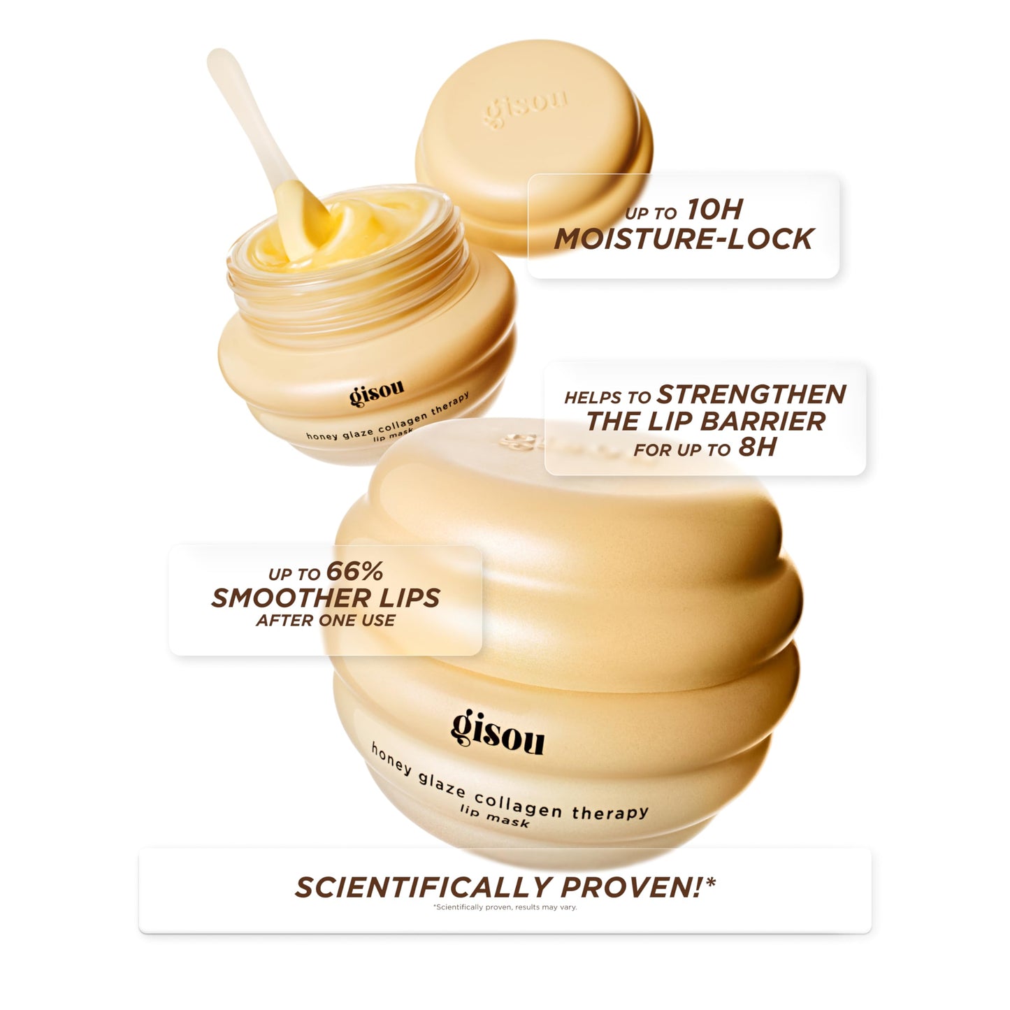 Gisou Honey Glaze Collagen Therapy Lip Mask - Intense Hydration, Visible Repair & Glazed Shine with Mirsalehi Honey, Collagen Active & Hyaluronic Acid