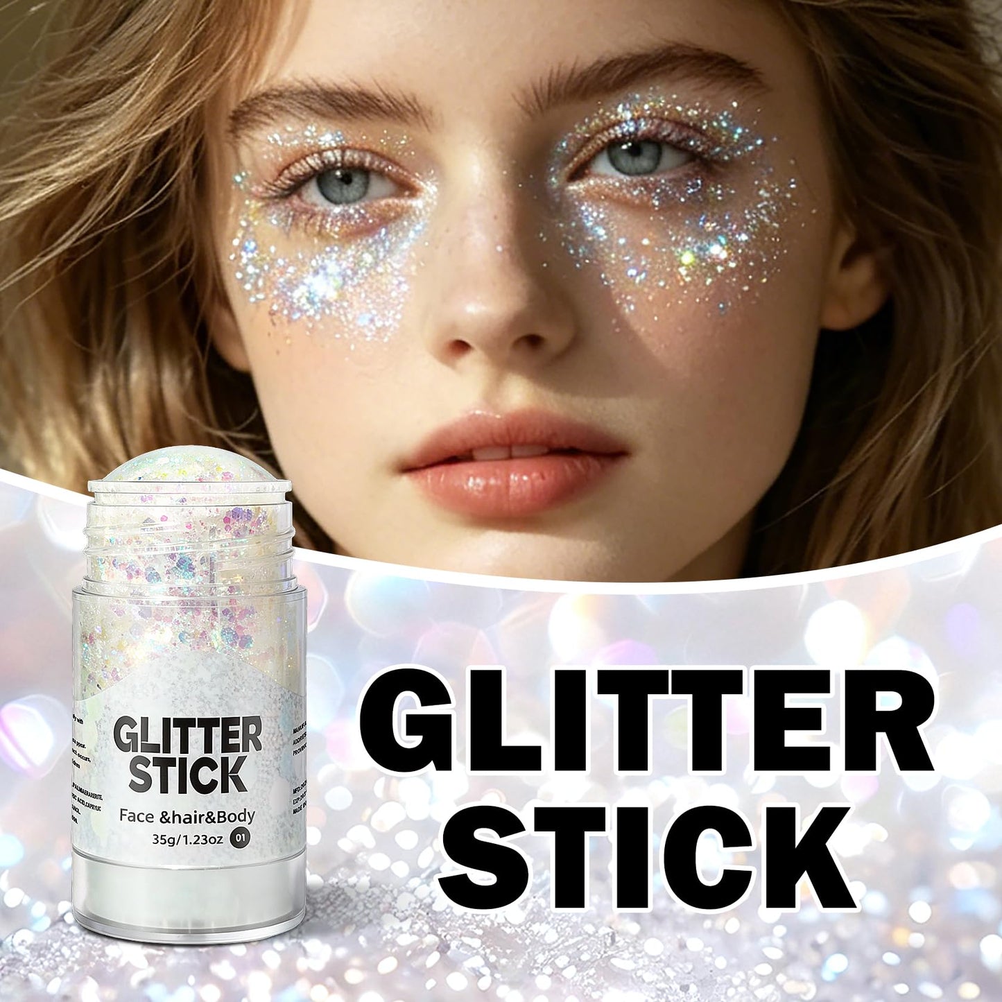 Body Glitter Stick, Sparkly Face Glitter Makeup, White Mermaid Sequins