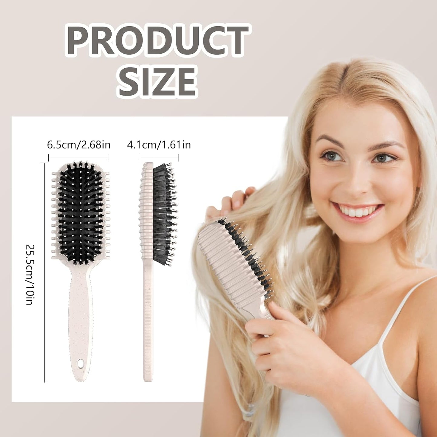 Curl Defining Brush - Curly Hair Styling Tool for Easy Combing & Shaping | Beige