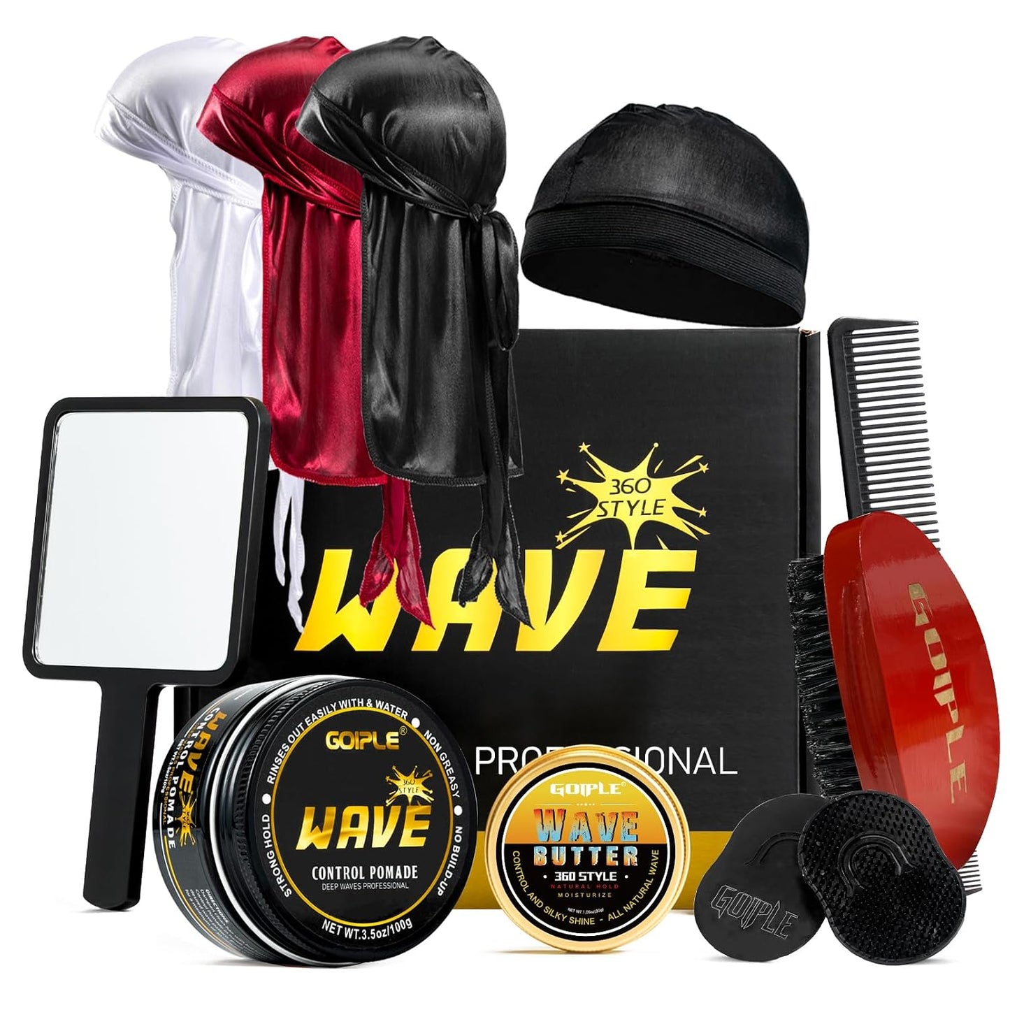 Wave Pomade for Men - Strong Hold Hair Cream for Layered Waves | Moisture & Silky Shine, 4 oz