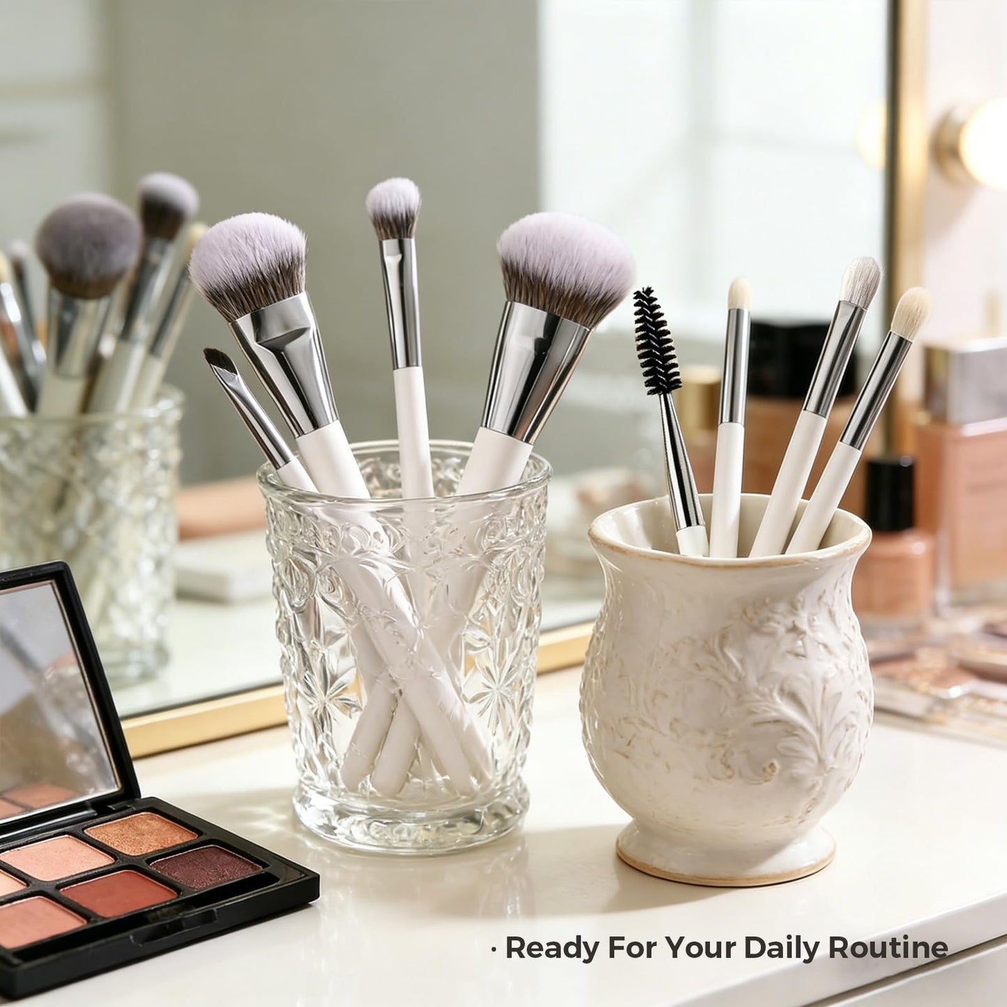 Makeup Brushes Set, Albeaut 7Pcs Face Eyeshadow Brushes Kit with Preminum Bristles Liquid Foundation Concealer Blending Tools Professional & Travel Bag