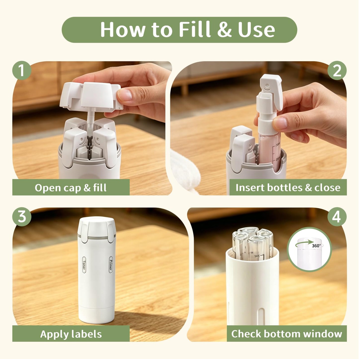LuxDuo 2 Pack Leakproof 4-in-1 Travel Dispenser Bottle with Storage Pouch for Toiletries,Refillable Containers for Lotion,Shampoo,Gel,Minimalist Travel Gear for Business,Gym,Overnight Stays,Road Trips
