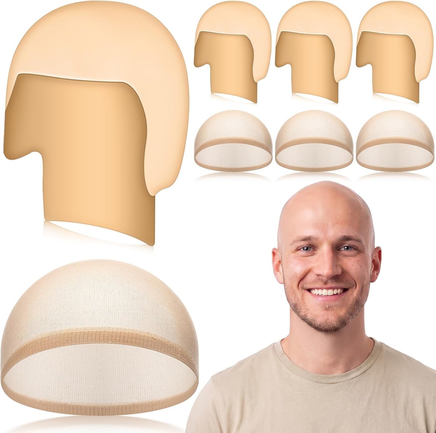 Bald Cap for Halloween | Nylon Wig Cap for Makeup & Cosplay - Unisex, Comfortable Fit