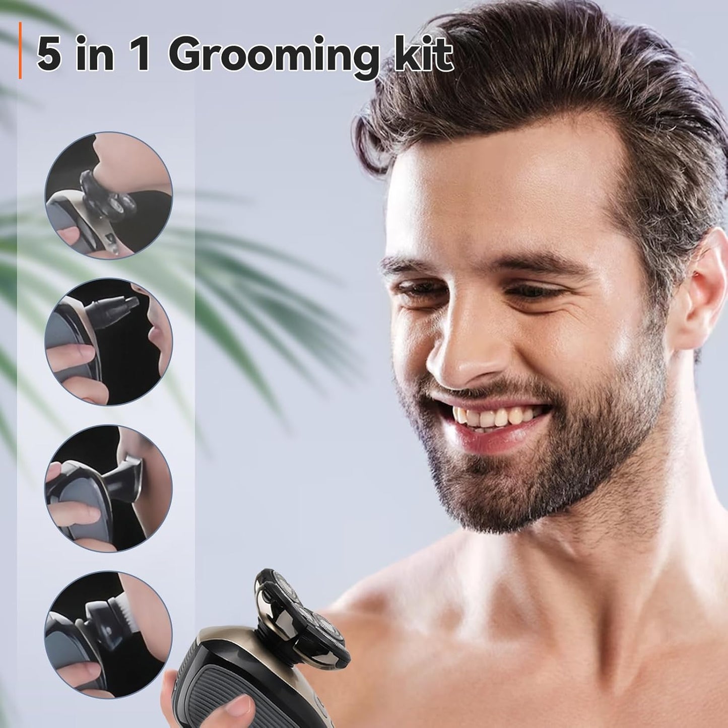 5 in 1 Head Shaver for Bald Men - Rechargeable Electric Razor with Hair Clippers & Nose Trimmer | Ideal Grooming Gift