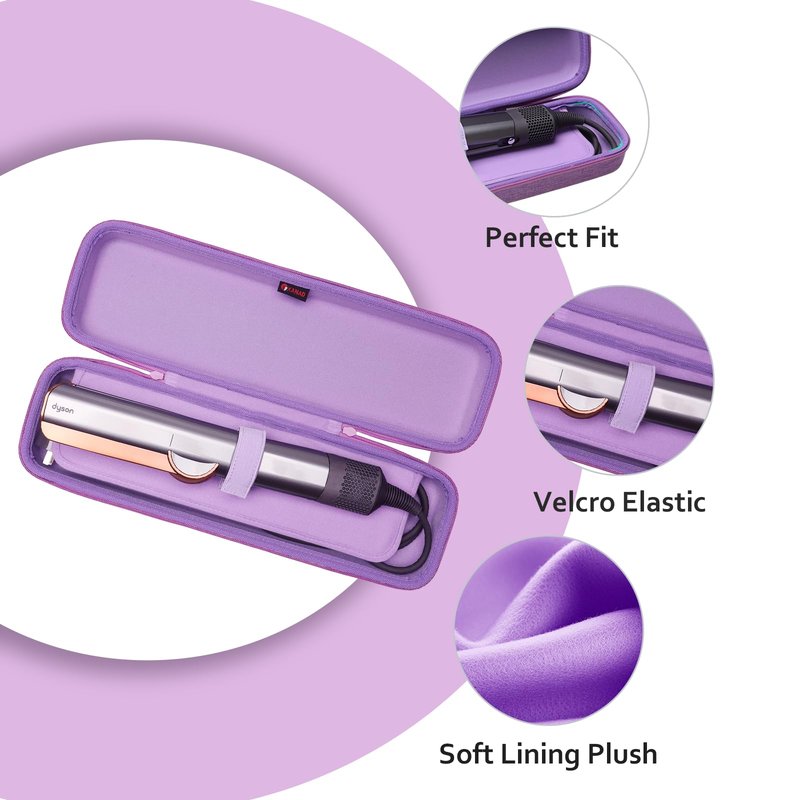 XANAD Hard Case Compatible with Airstrait/Corrale Styler Straightener - Hair Straightening Irons Case,Purple