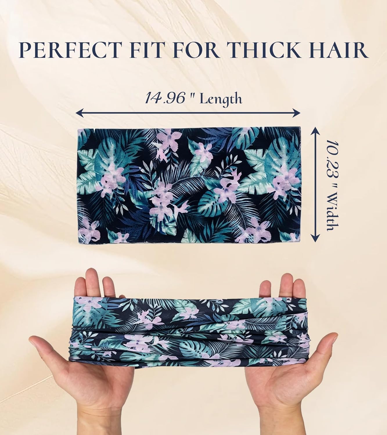 Stretchy Headbands for Women - Soft Breathable Hair Wraps for Sleeping | 6 Pack for Curly & Coily Hair