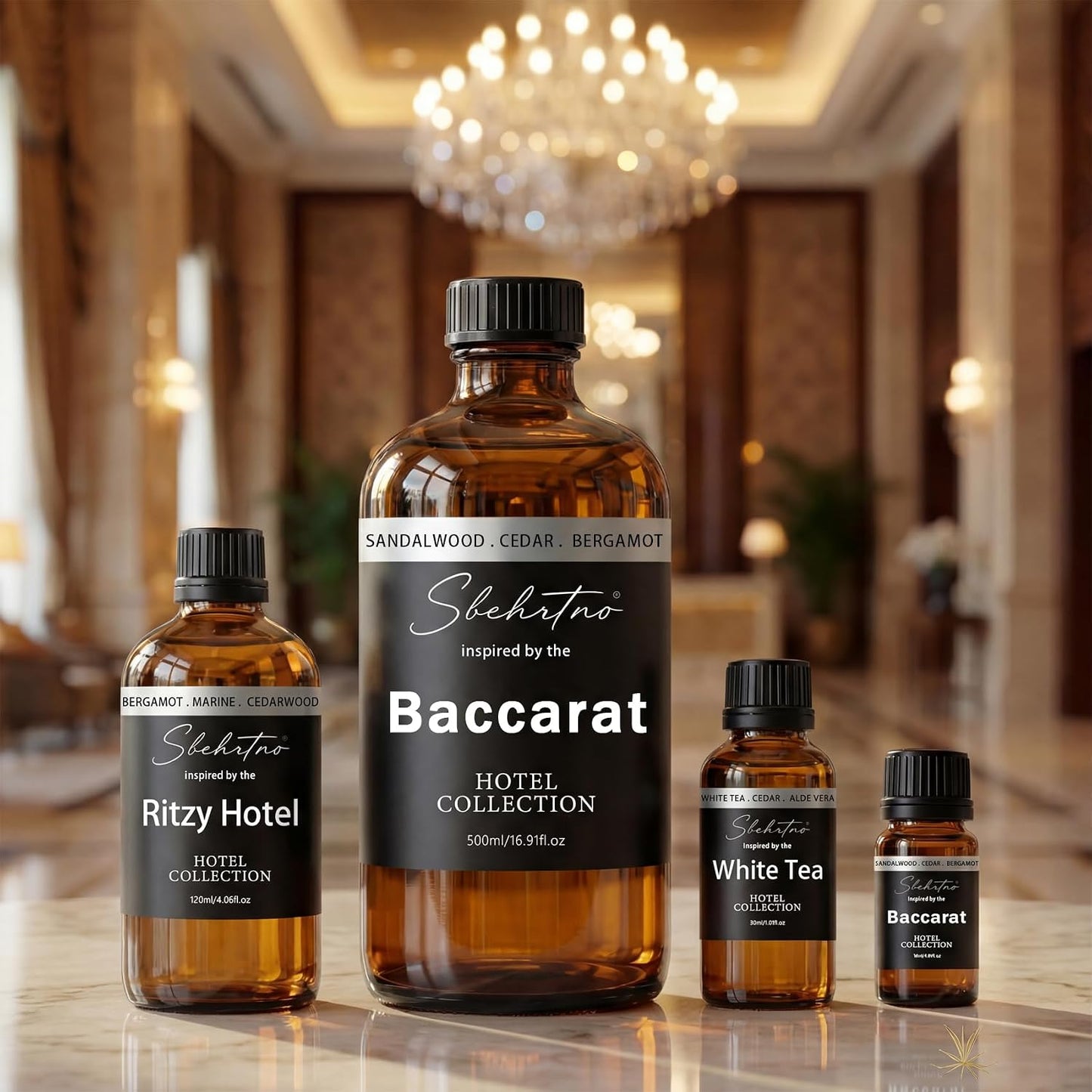 Sandalwood & Bergamot Diffuser Oil - Inspired by Baccarat Hotel Scent | 16.9 Fl Oz for Essential & Waterless Diffusers