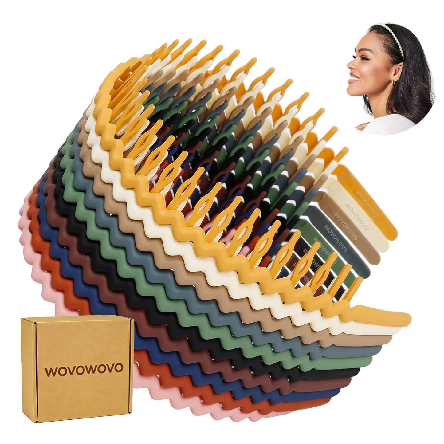 Plastic Headbands for Women & Teens | 10-Pack Non-Slip Thin Hairbands in Bright Pink & Green
