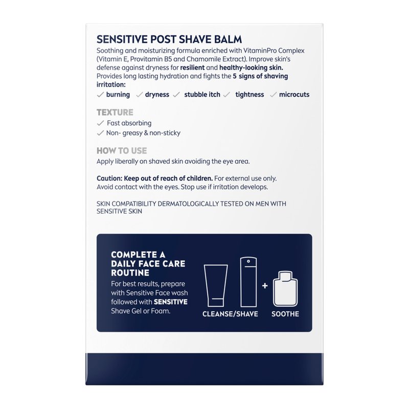 NIVEA MEN Real Madrid Limited Edition Design Sensitive Post Shave Balm, with VitaminPro Complex, Alcohol Free After Shave Balm for Men, 3.3 Fl Oz Bottle
