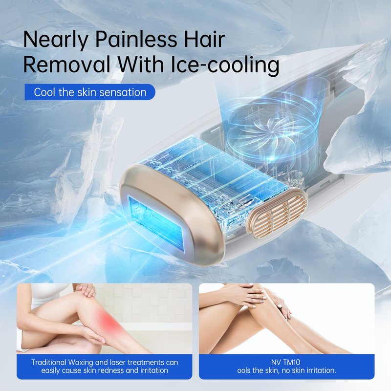 Wniopst IPL Hair Removal Device Gift for Women and Men, with Ice-Cooling Technology, Gentle Hair Reduction for Nearly, Hair Removal Device for Armpits Legs Arms Bikini Line, Corded