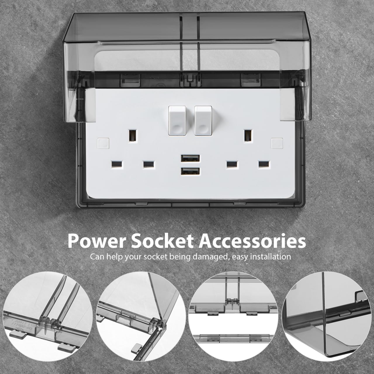 Housoutil Flip Weatherproof Cover Outlet Cover, Wall Switch Socket Face Plate Panel Box, Outlet Outdoor Receptacle Protector, Black