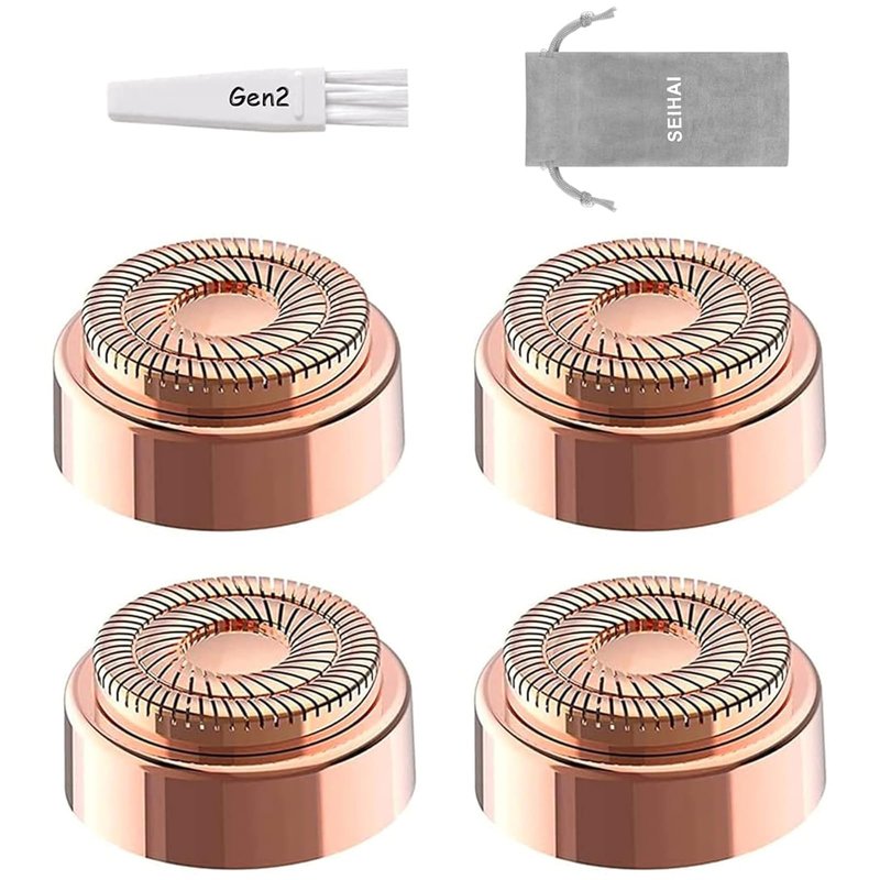 SEIHAI Replacement Heads for Flawless Finishing Touch Facial Hair Remover, Generation 2, As Seen On TV Replacement Heads Blades with Storage Bag for Flawless (4pcs)