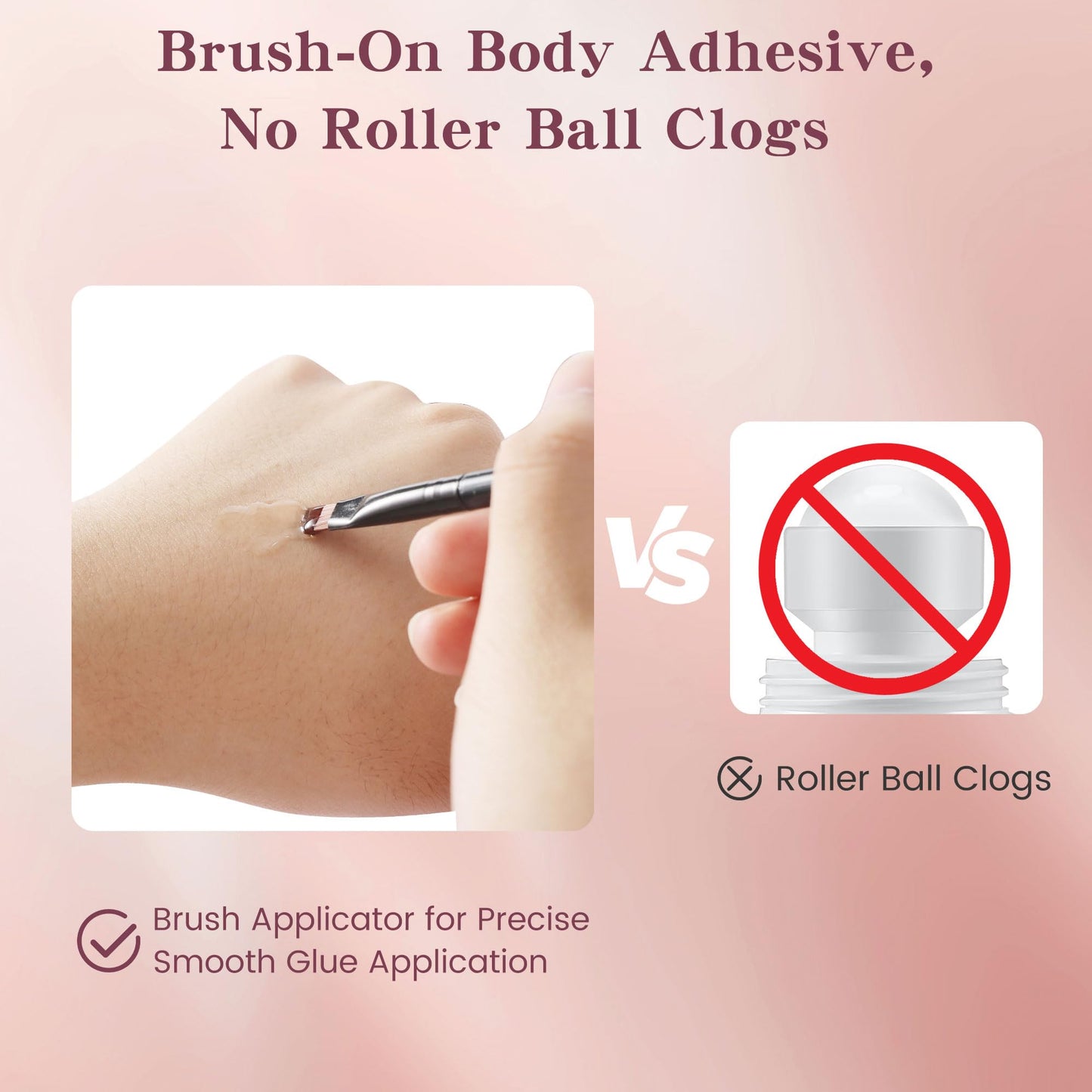 Body Adhesive for Clothes and Dancers - 80ml, Sweat Proof, Strong Hold Skin Glue for Socks, Stockings, Leotards, Bras, Wigs, Costumes and Clothing