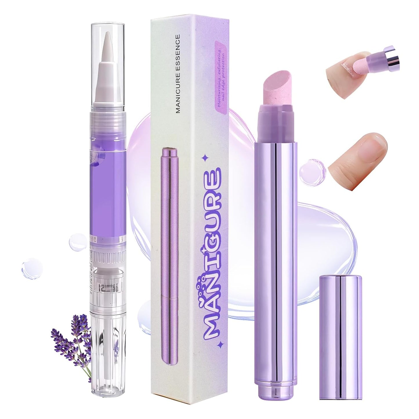 Ceramic Cuticle Oil Pusher Pen | 3-in-1 Nail Cuticle Remover & Softener - Ideal for Hangnails & Dry Nails