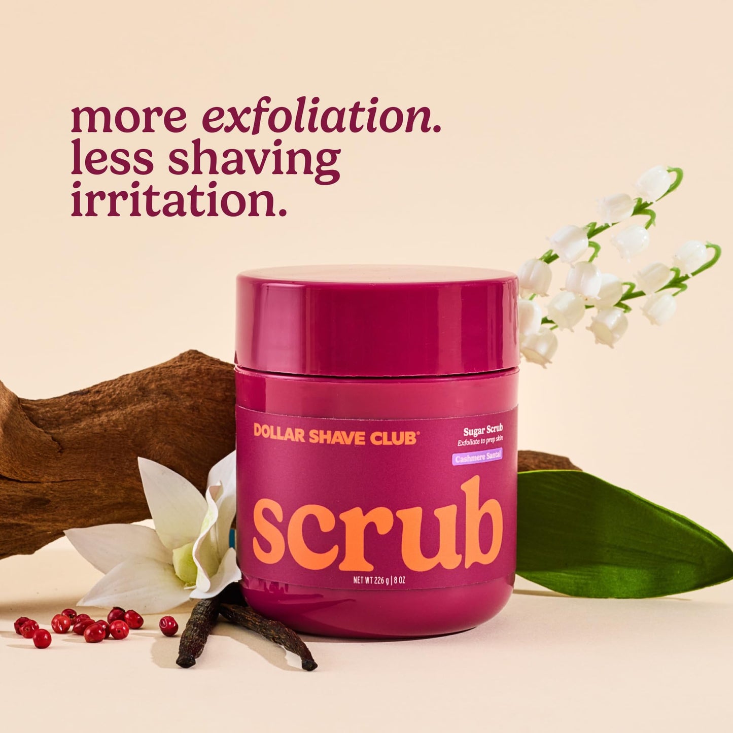 Dollar Shave Club For Women | 1 Purple Wavy Grip Handle, 4 Razor Refills, 1 Cashmere Santal Shave Butter, 1 Sugar Scrub, 1 Body Balm, 1 Shower Hanger | Razors for Women, Womens Razors for Shaving