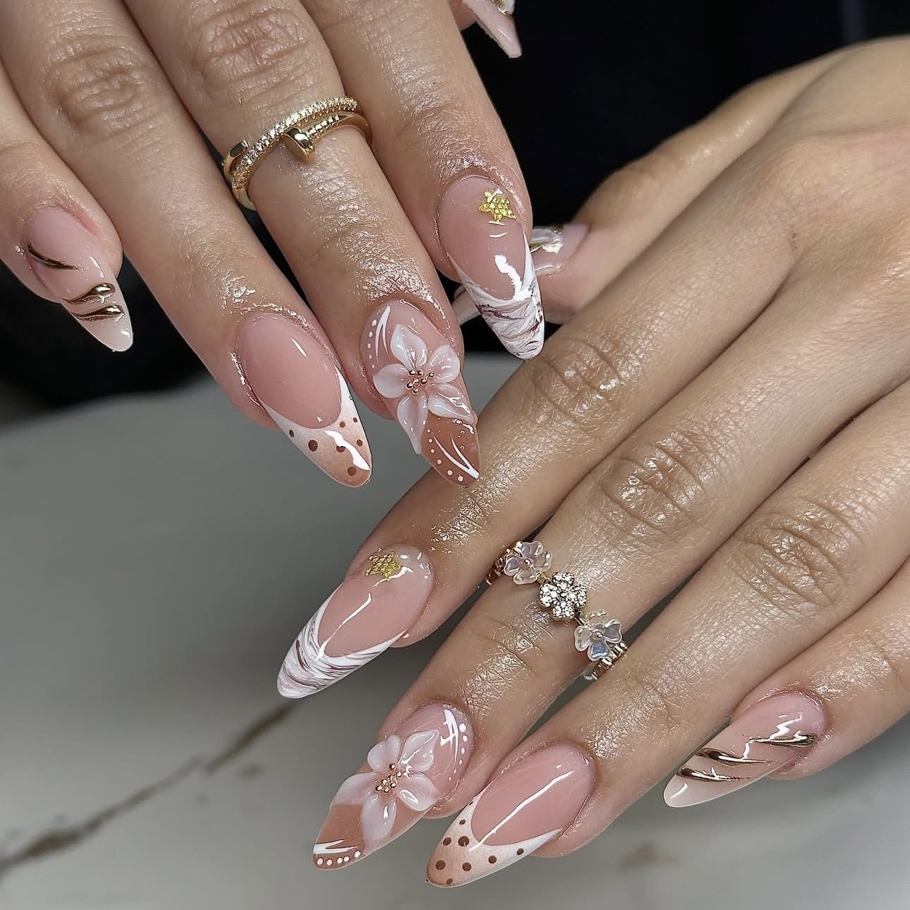 Short Square Press On Nails - Cute Glitter Gradient Full Cover Acrylic Nail Tips | 24PCS for Women