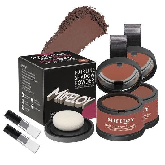 MIFELOY 2 Pack Root Touch Up Powder, Cover Up Hair Color, Root Coverage for Women and Men, Concealer for Beard Line, Eyebrow, and Thinning Grey Hairline