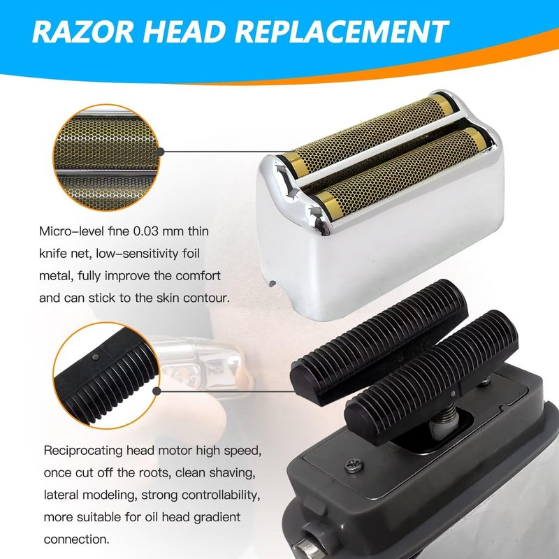 Xspeedonline Replacement Shaver Foil Double Foil Head with 2X Cutters for PRO FXRF2G - Silver