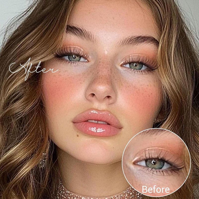 Brown Lash Clusters - Natural Eyelash Extensions with Invisible Band | C Curly Dark Brown Wispy DIY Individual Lashes