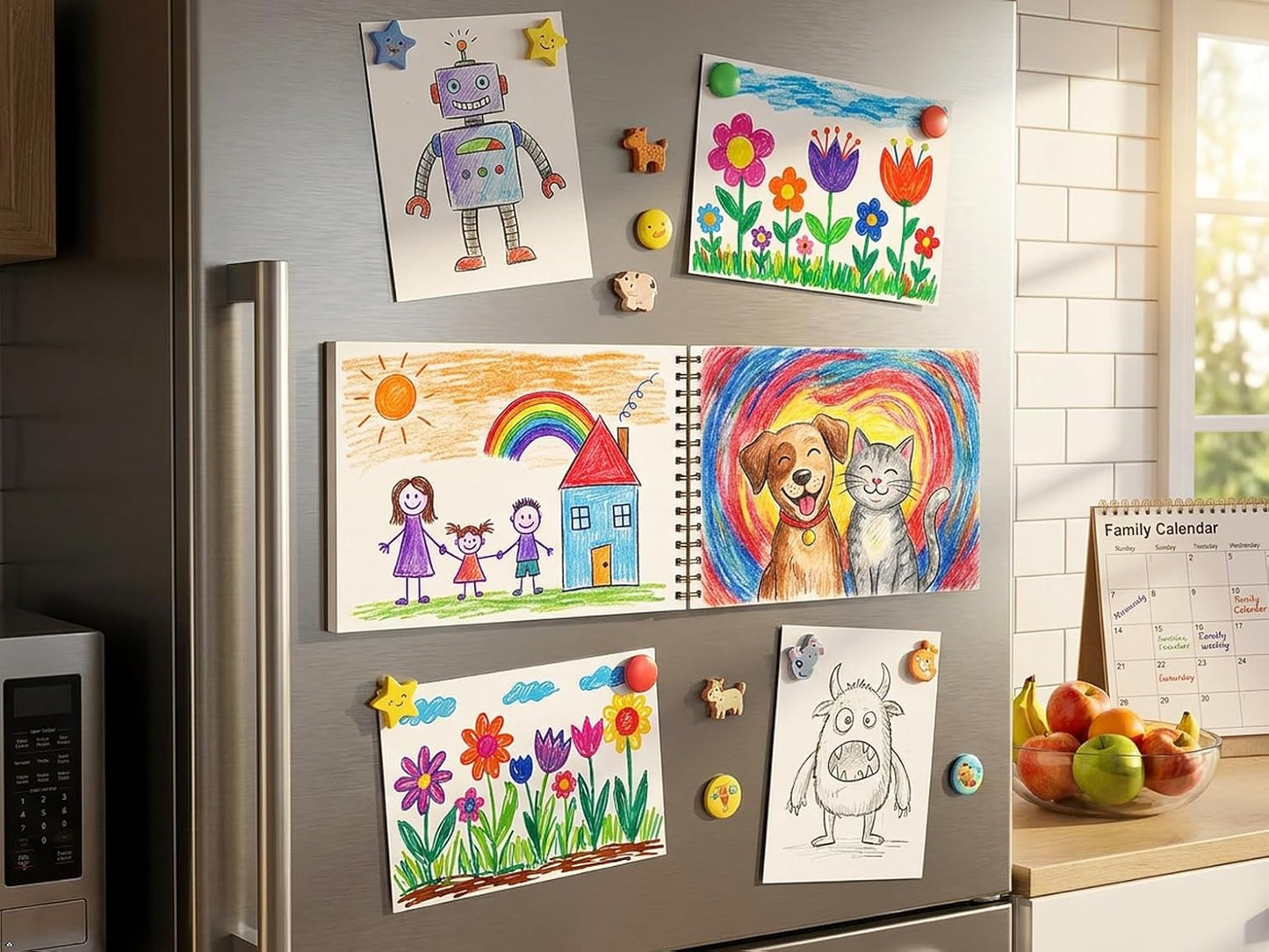 Soucolor Sketch Book - 9" x 12" Top Spiral Bound, 100 Sheets Acid-Free Drawing Paper | Ideal for Kids, Adults & Artists