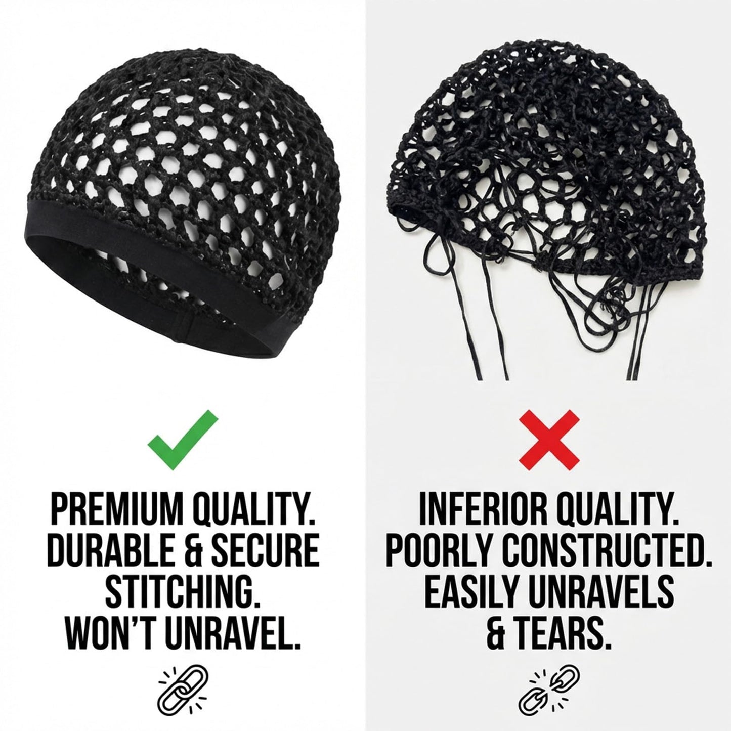 2 Pcs Premium Mesh Hair Net for Sleeping - Ultra-Wide Soft Band, Breathable Crochet Hair Wrap for Silk Press, Shower, Wig