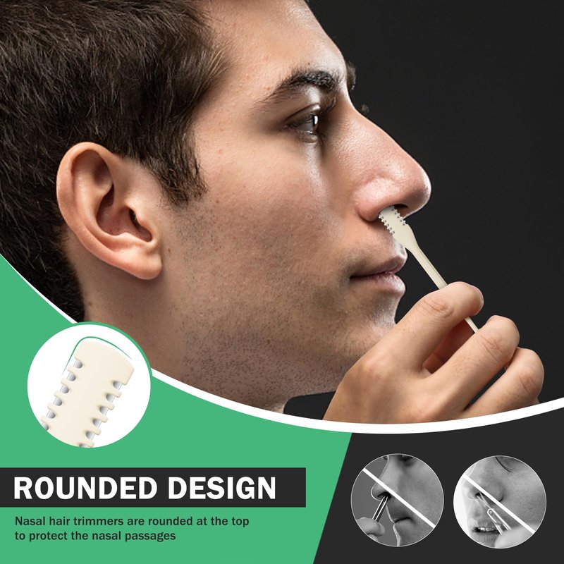 BEZOX 7PCS Manual Nose Hair Trimmer - Rotating Nasal Hair Razor Cutter with Ear Picker for Women and Men - Portable Nostril Hair Remover Tools