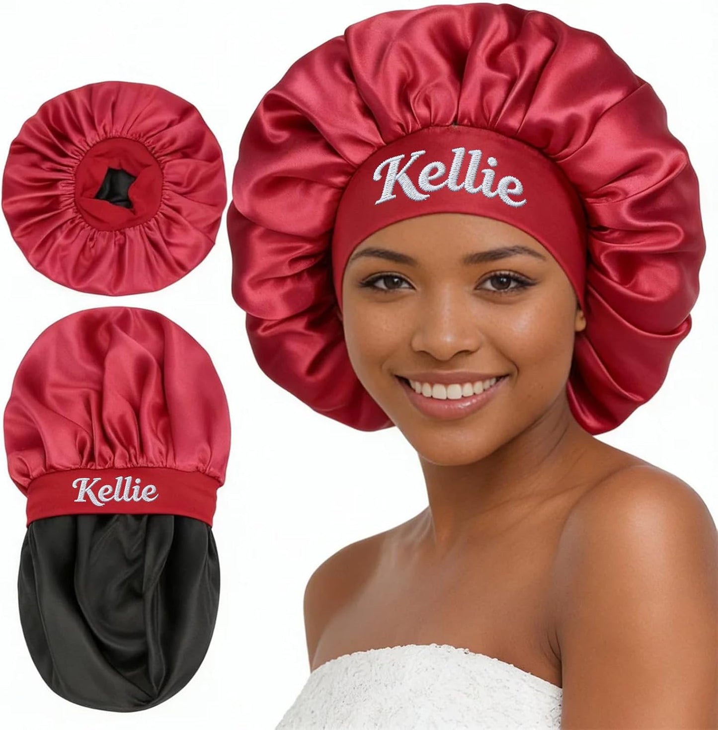 Custom Silk Bonnet - Satin Hair Cover for Sleeping | Perfect for Curly & Braided Hair