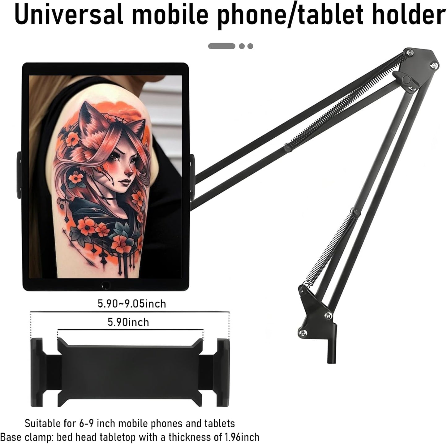 Tattoo Workstation - Multifunctional Tattoo Tray Cart with Light & Wheels | Mobile Phone & Tablet Holder, Magnetic Ink Tray