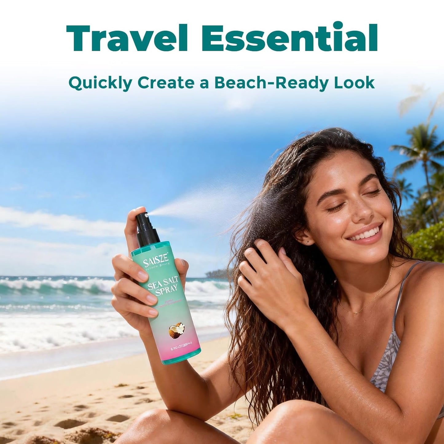 Sea Salt Spray for Women - Textured Beach Waves & Volume | Coconut Surf Spray, 8.8 oz