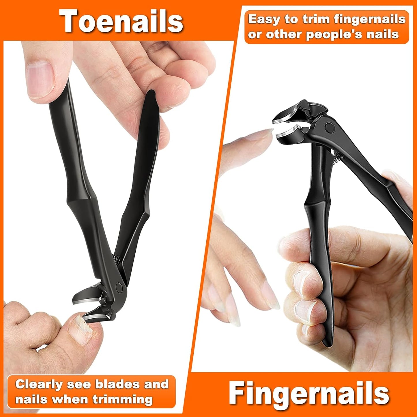 Toenail Clippers for Thick Nails - Long Handled Angled Head | Ideal for Seniors & Easy Grip