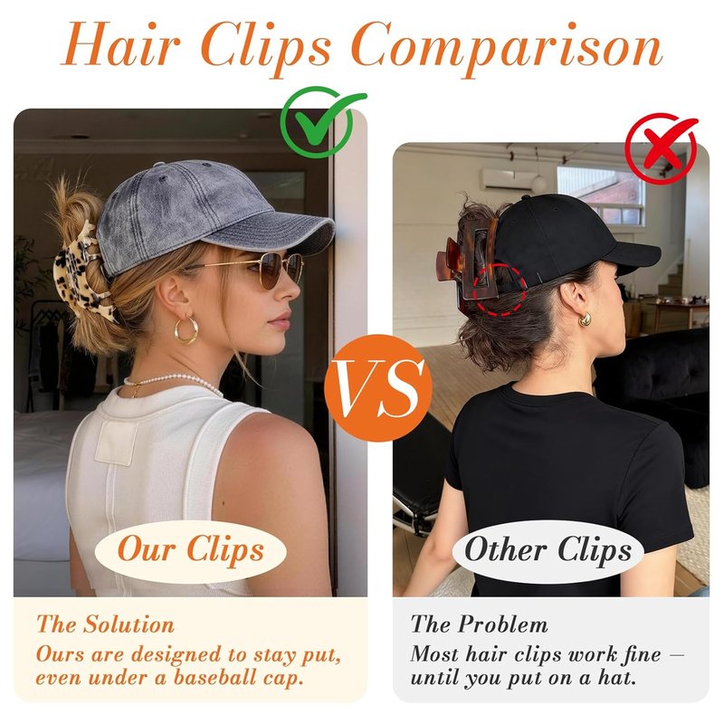 Large Hair Clips for Women - 4.2 Inch Non-Slip Acetate Claw Clips | 2 Pack Tortoise Shell Hair Accessories