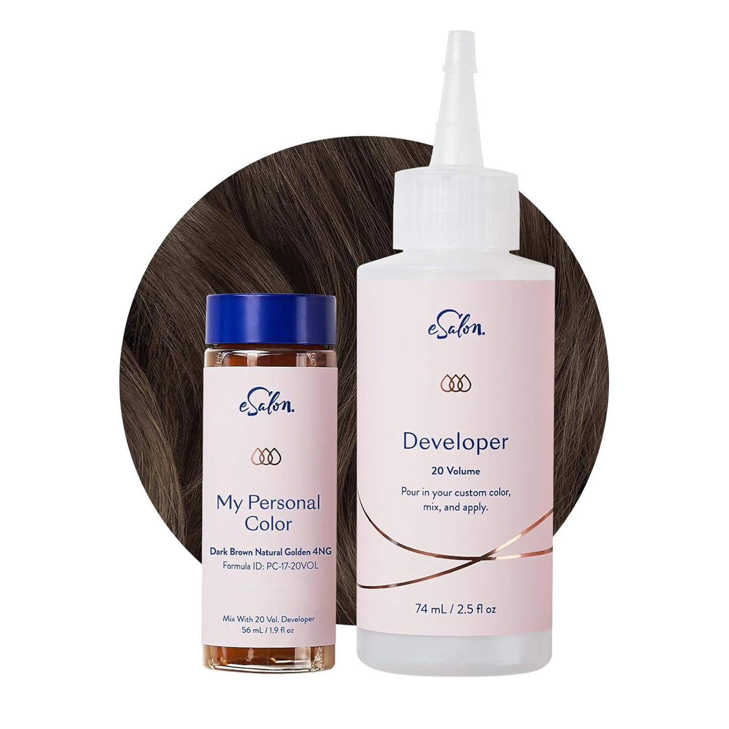 Permanent Hair Color Kit - Dark Blonde Copper Gold | Ammonia-Free Dye for 100% Gray Coverage